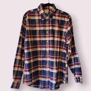 Brooks Brothers Regent Multi Colored Plaid Men's L Button Down Long Sleeve Shirt
